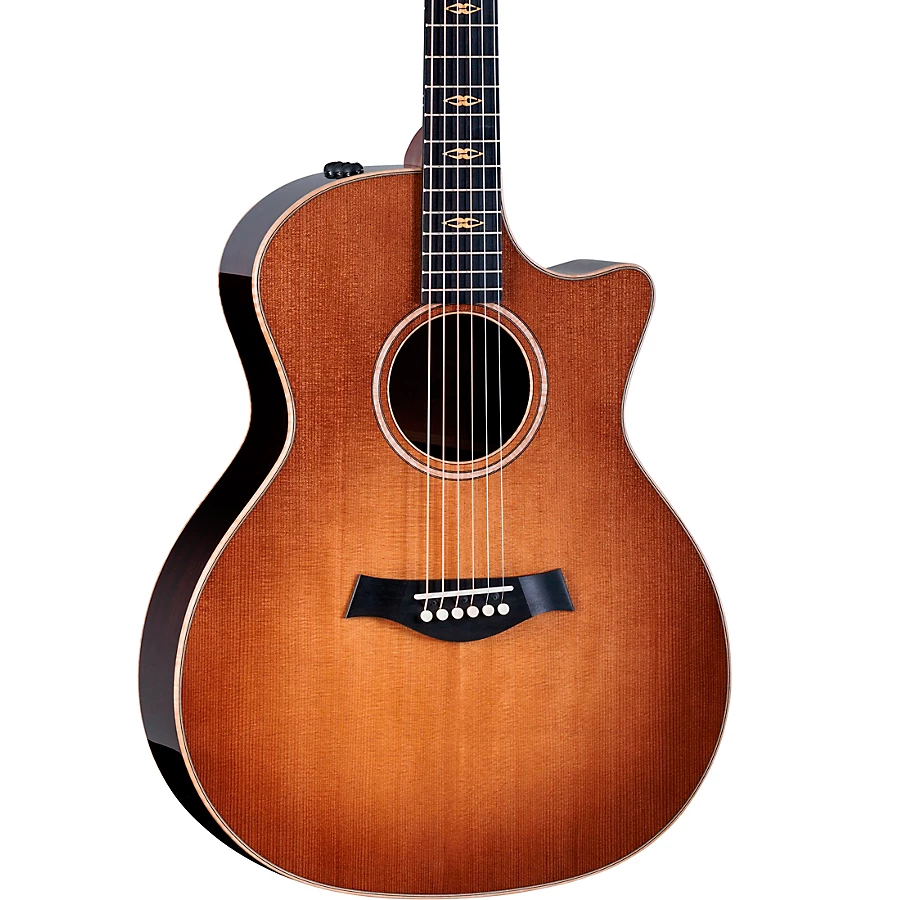 Taylor Custom Torrefied Sitka Spruce-East Indian Rosewood Grand Auditorium Acoustic-Electric Guitar Wild Honey Burst