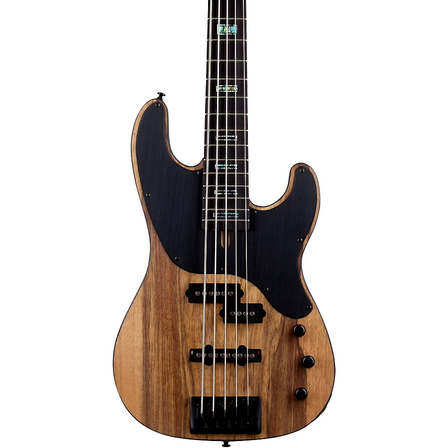 Schecter Guitar Research Model T Exotic Ziricote 5 Electric Bass Natural Satin