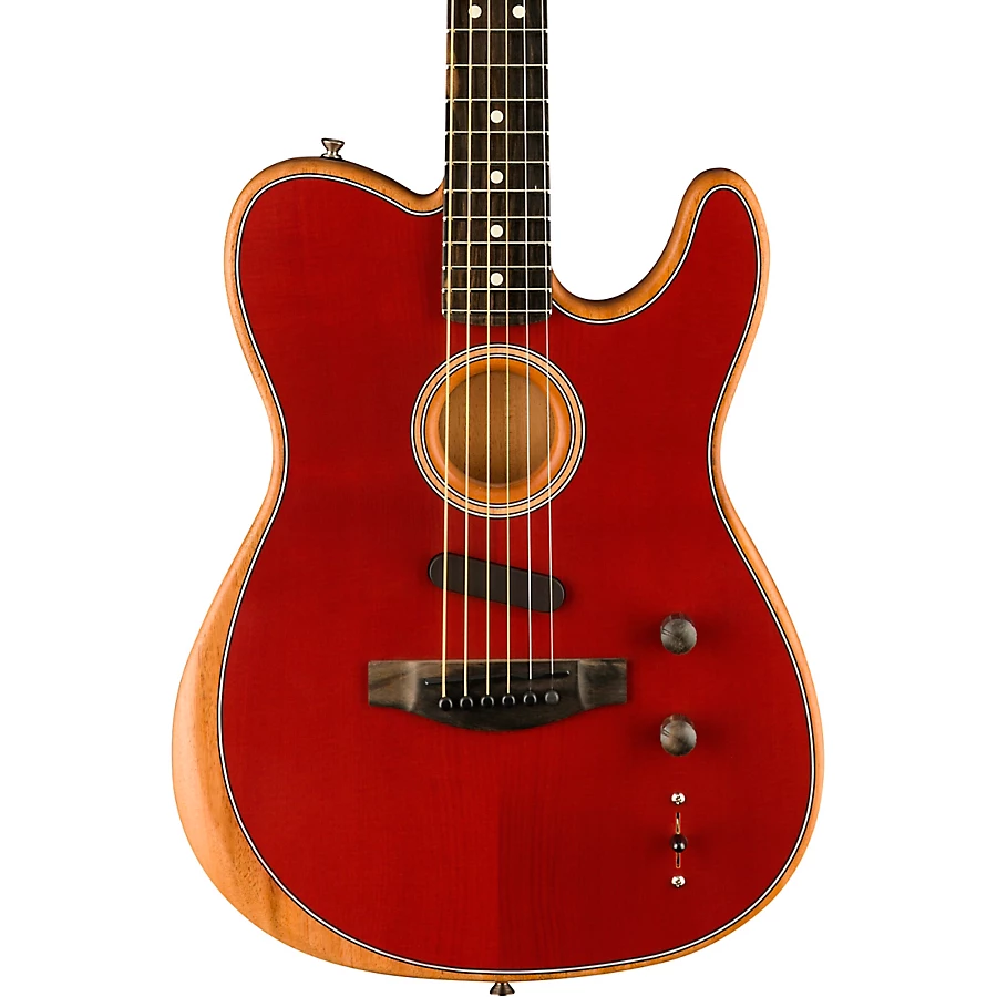 Fender American Acoustasonic Telecaster Ebony Fingerboard Acoustic-Electric Guitar Crimson Red